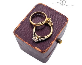 Vintage 1988 Gold Wedding Ring Charm, Gold Engagement Ring Pendant, Hallmarked Birmingham Gold Charm, Bridal Jewellery Charm