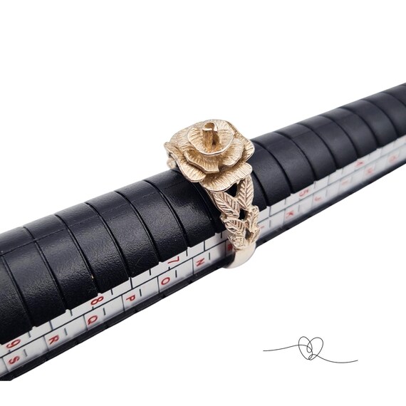 Solid Silver Flower Ring, Birmingham 1977 Hallmar… - image 2