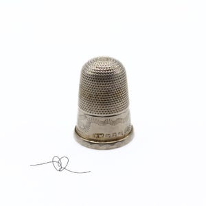 Antique Silver Thimble Decorated Silver Thimble Sewing Thimble Gift Antique Silver FW Birmingham 1897 British Silver Collector