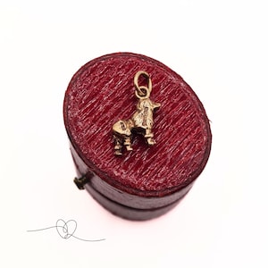 9ct Gold Poodle Charm Fully Hallmarked Birmingham 1970 Textured Miniature French Poodle Pendant Dog Lover Charm 9ct