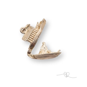 CHIM Silver Noah&#39;s Ark Charm, Opening Noah&#39;s Ark Charm, Bible Charm, Christian Gift for Her
