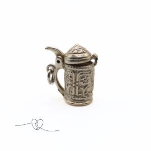 Vintage Silver Beer Stein Tankard Charm  Silver Tankard pendant Vintage Sterling Silver Gift for Her Him Birthday Gift Opening charm