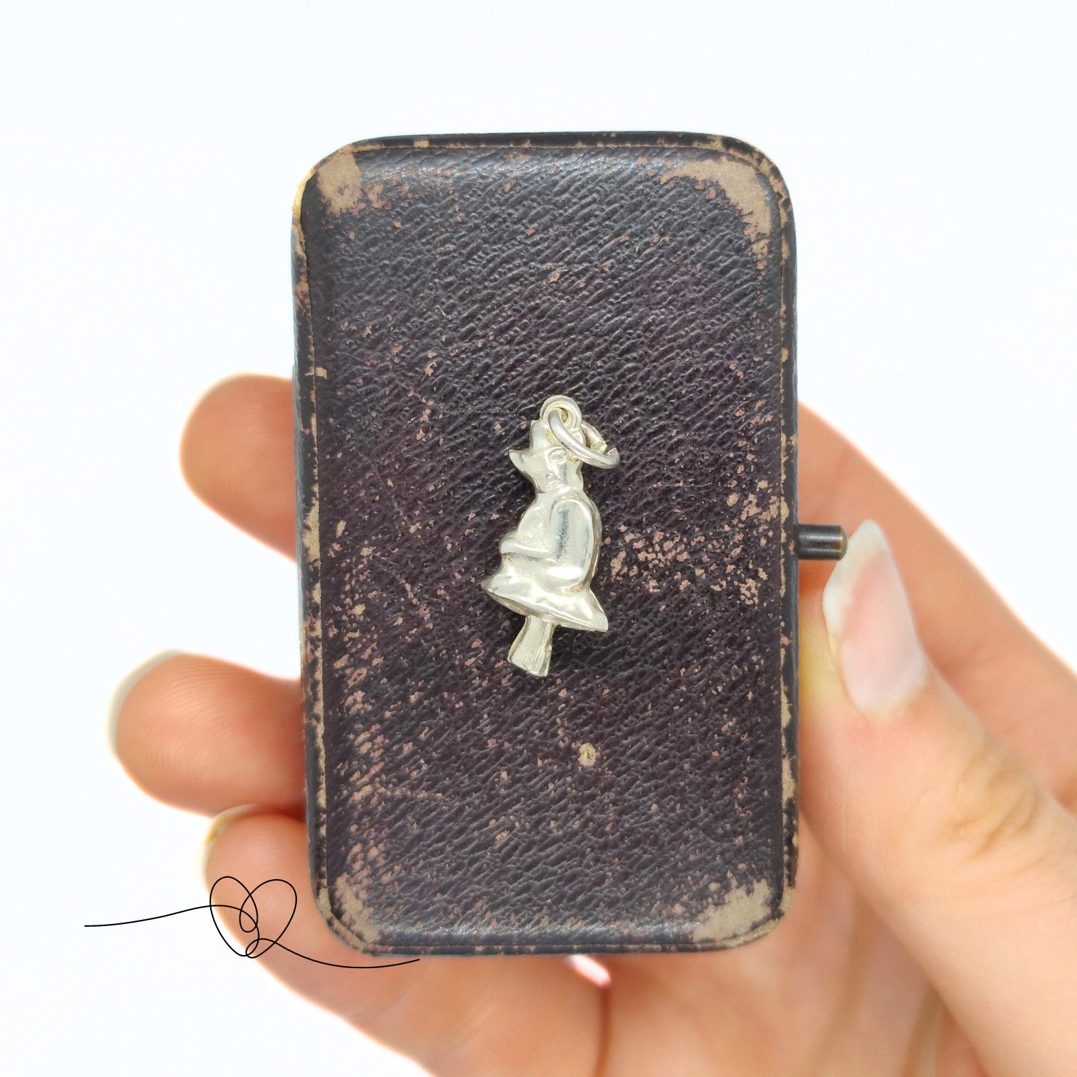 Charme Argent Sterling Vintage - Fée Sur Un Champignon 4,2 G, 2,7 Cm, Porte-bonheur, Occasion En Bon état