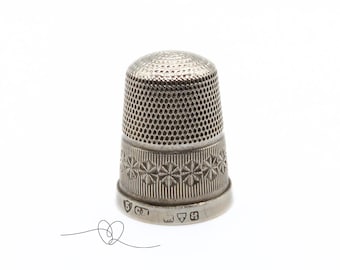 Antique Silver Thimble Decorated Silver Thimble Size 5 Sewing Thimble Gift Antique Charles Horner Chester 1923 British Silver Collector