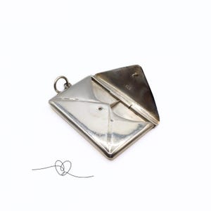 Vintage Silver Stamp Holder Pendant Envelope Pendant Silver Pendant Hallmarked 925 1970&#39;s