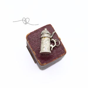 Vintage Silver Beer Stein Tankard Charm  Silver Tankard pendant Vintage Sterling Silver Gift for Her Him Birthday Gift Opening charm