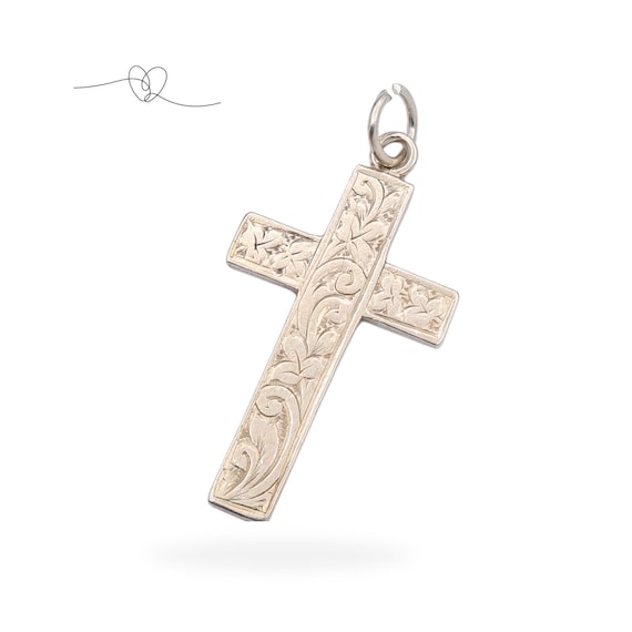 Solid Silver Cross Pendant Charm, AB Birmingham 1… - image 1