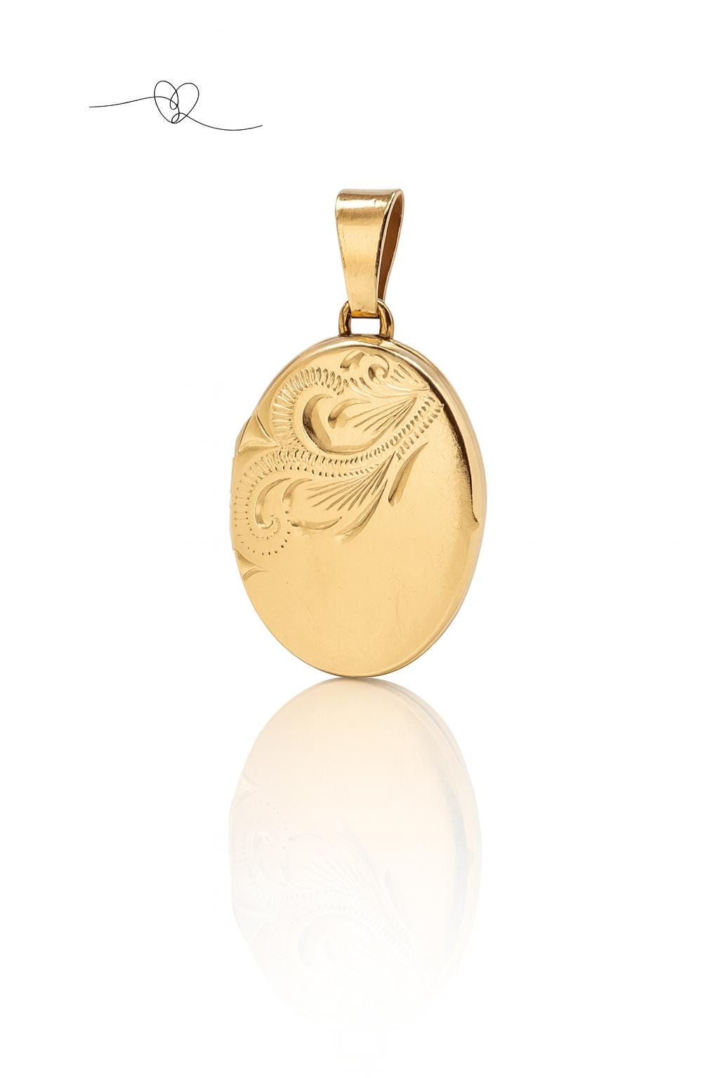 9ct Gold Oval Locket, Fully Hallmarked JAM Birmingham 1970, 2.4cm