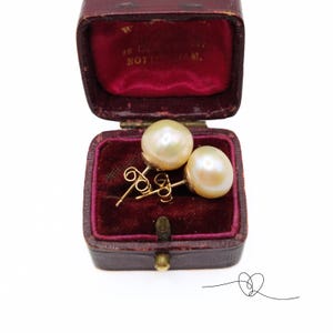 STUNNING 9ct Gold Pearl Earrings LARGE Pearl Earrings Gift for Her Birthday Anniversary Hallmarked Gold 9ct