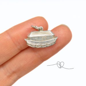 Vintage Silver Noah&#39;s Ark Charm Bracelet Gift for Her Him Birthday Gift 925 Silver Charms Christian Charm Bible Charm