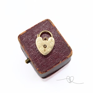 Vintage Gold Heart Padlock Pendant Charm 9ct Gold Charm Bracelet Padlocks 9ct British Gold Gift for Her Hallmarked London 1968