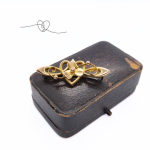 Antique Brooch Gold Heart 9ct 375 decorative Brooch 9ct British Fully Hallmarked Gold Edwardian Brooch Gift for Her Gift for Wife