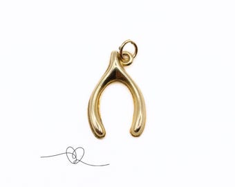 Vintage-Goldanhänger in Form eines Wunschknochens, 9-karätiges Goldarmband, Geschenkidee für sie, Geburtstagsgeschenk für eine Freundin