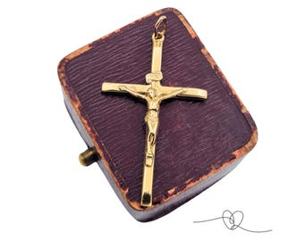 9ct Gold Crucifix Pendant, Gold Cross with Jesus, Catholic Cross Pendant, Fully Tested Gold Religious Jewellery, Faith Gift