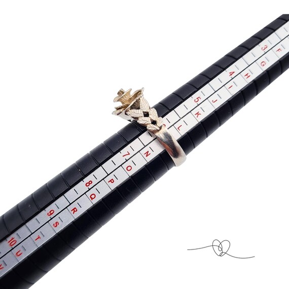 Solid Silver Flower Ring, Birmingham 1977 Hallmar… - image 11