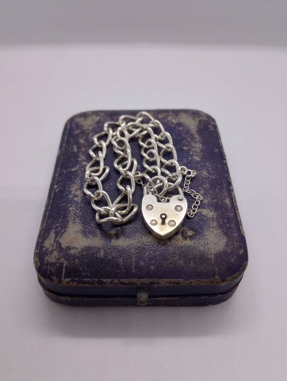 Vintage solid sterling silver charm bracelet hall… - image 3