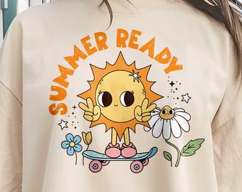 Camiseta gráfica Summer Sun: Camiseta retro de skater