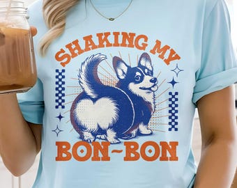 Retro Corgi Butt Shaking T-Shirt: Humorous Dog Lover Tee