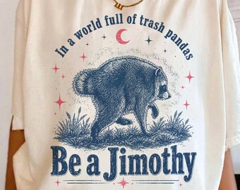 Seattle Jimothy Raccoon Shirt, Vintage Woodland Trash Panda Top, Retro Moon Celestial Graphic Tee, Animal Meme T-shirt
