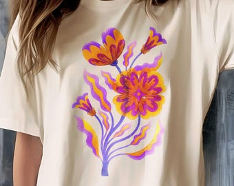 Flowers Gummy Jelly Graphic Tee: Boho Hippie Floral Candy T Shirt