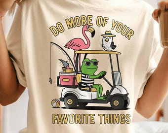 Frog Favorite Fishing Graphic Tee: Hippie Summer Shirt (Coastal Vibes)