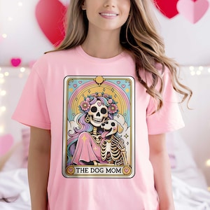 Dog Mom Tarot Card T-Shirt: Vintage Boho Skeleton Tee