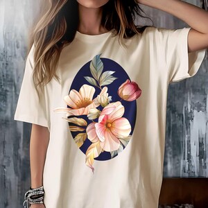 Pink Spring Flowers T-Shirt: Vintage Cottagecore Floral Tee
