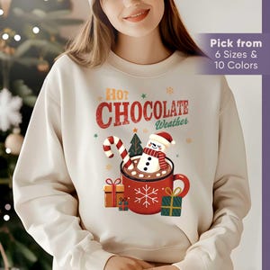 Retro Hot Chocolate Christmas Sweatshirt: Winter Holiday Jumper
