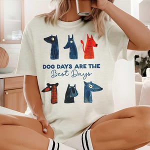 Cartoon Dogs Retro Shirt, Humorous Quote Graphic Tee, Vintage Animal Gift Top, Cute Dog Lover Tshirt, Crew Neck Funny Canine Saying T Shirt