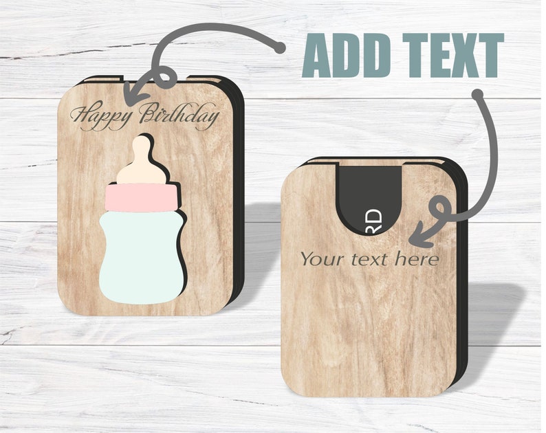 Gift Card Holder Baby Svg Laser Cut File Gift Card Box Svg Etsy