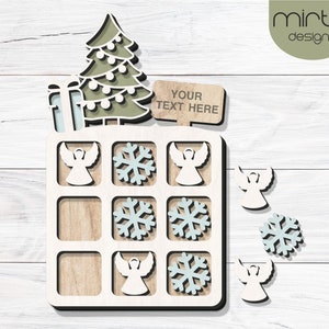 tic tac toe christmas svg, laser cut file. tic tac toe board game svg, christmas svg, tic tac toe board game svg, glowforge svg file