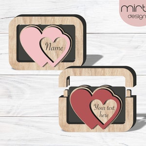 titular de la tarjeta de regalo personalizada caja de tarjeta de regalo del día de San Valentín svg, archivo cortado con láser, feliz día de San Valentín, caja de tarjeta de regalo personalizada svg