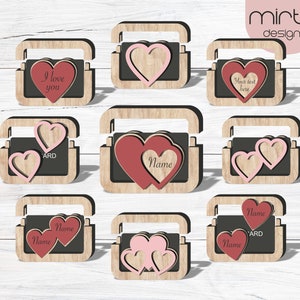 cadeau kaart houder bundel SVG Valentijnsdag, laser gesneden SVG-bestand, cadeau kaart vak bundel SVG, aangepaste cadeau kaart houder SVG, Valentijn hart SVG