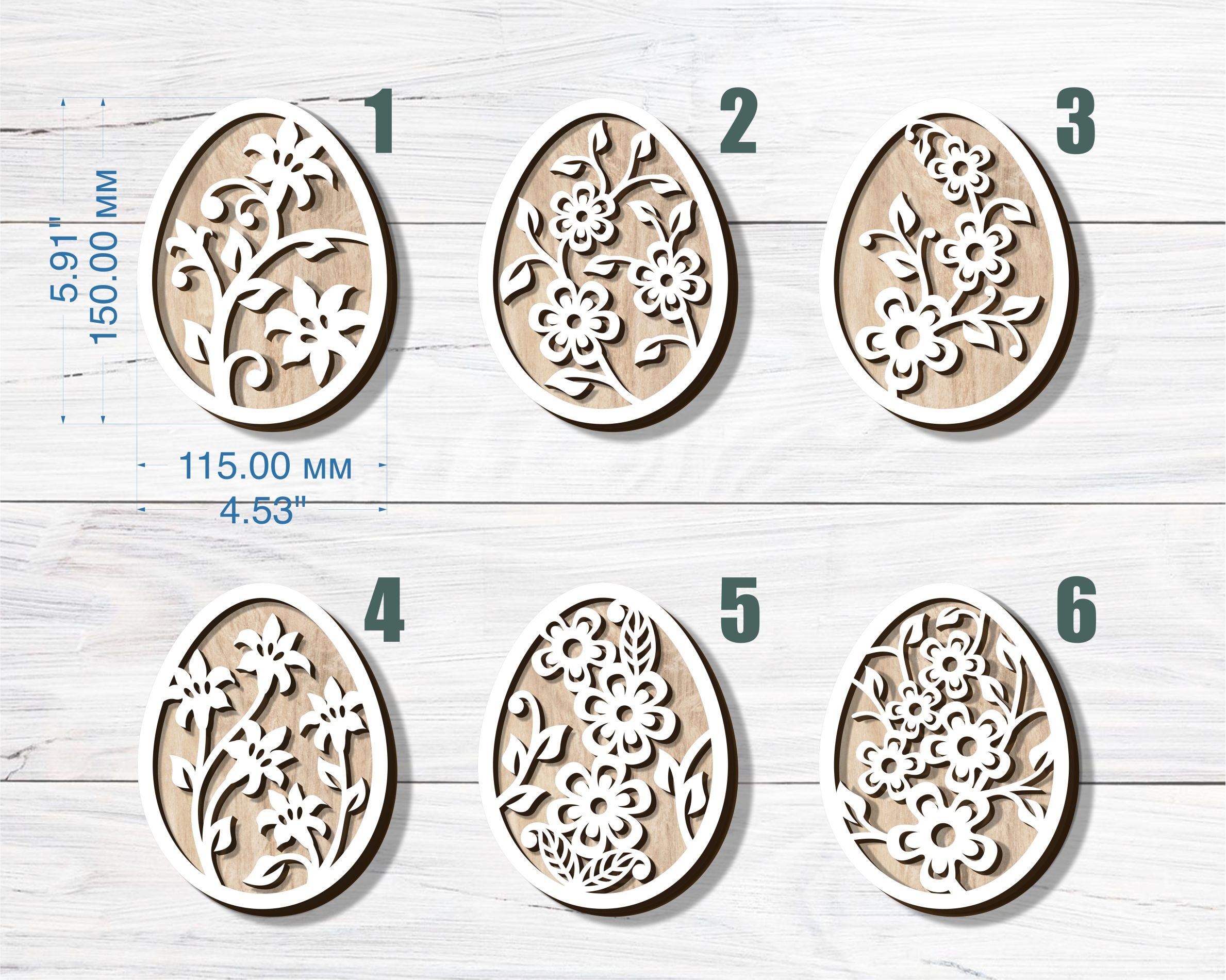 Floral Easter Egg Bundle Svg, Laser Cut File, Easter Decor Cut File ...