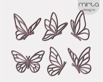 Butterfly SVG Bundle laser Cut Files, Set of 6 Whimsical Butterfly, Kids Nursery Decor Wall Art, Boho Decor, glowforge file svg Butterfly