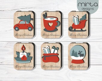 gift card holder bundle svg laser cut, christmas svg, gift card box bundle svg, custom gift card holder svg, merry christmas svg