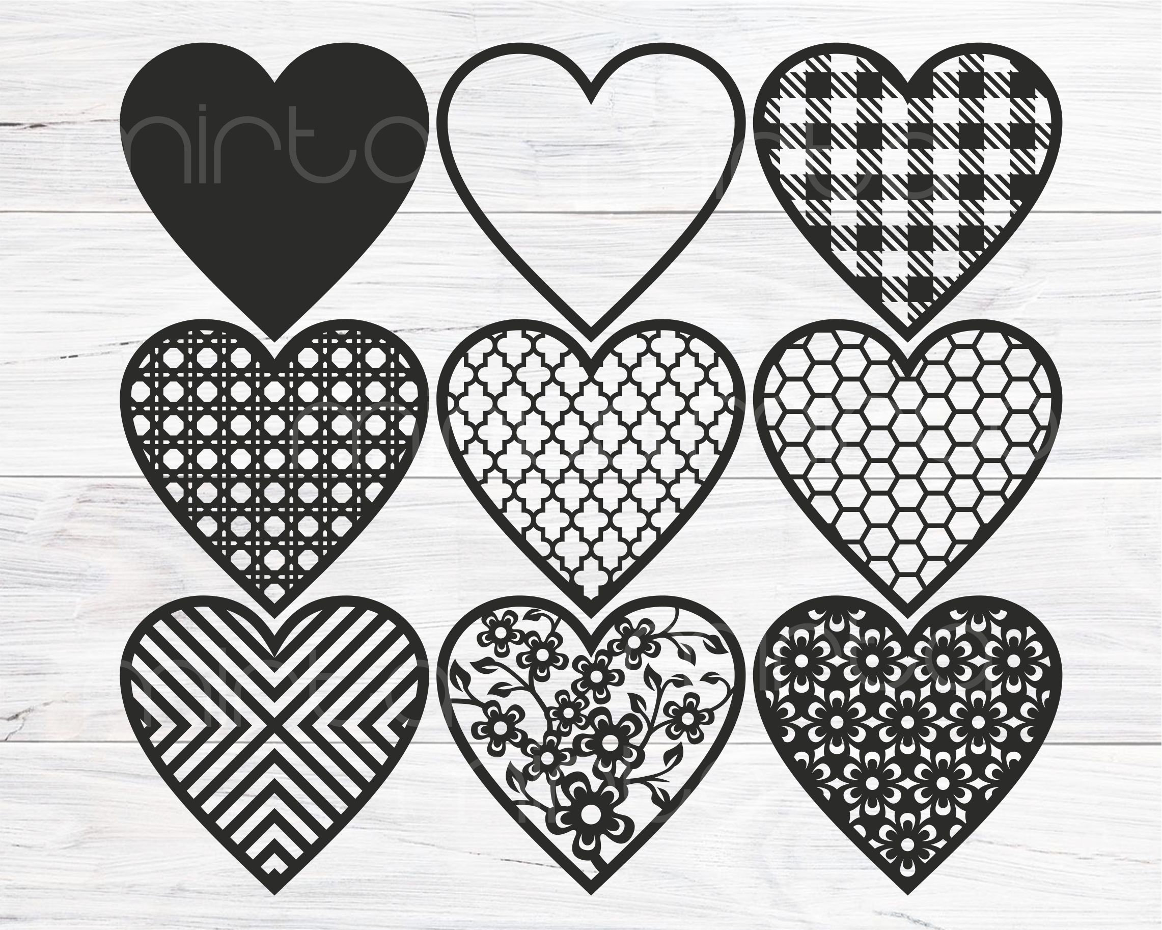 Layered Heart Bundle Svg Cut File, Valentines Day Svg, Floral Heart Svg ...