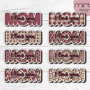 kocham cię mamo svg, plik cięty laserowo, dzień matki svg, prezent dla mamy, plik svg glowforge, plik cięty z dekoracją warstwową, dzień matki gotowy do cięcia laserowego