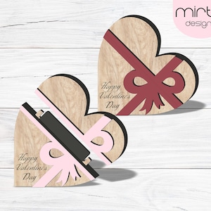 valentinstag Geschenkkartenhalter, Laserschnittdatei, Happy Valentines Day, personalisierte Geschenkkartenbox, Valentinstag, Laserschnitt-Ideen