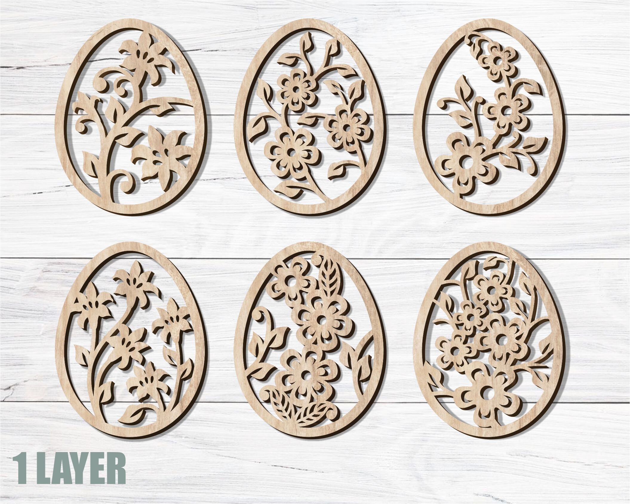 Floral Easter Egg Bundle Svg, Laser Cut File, Easter Decor Cut File ...