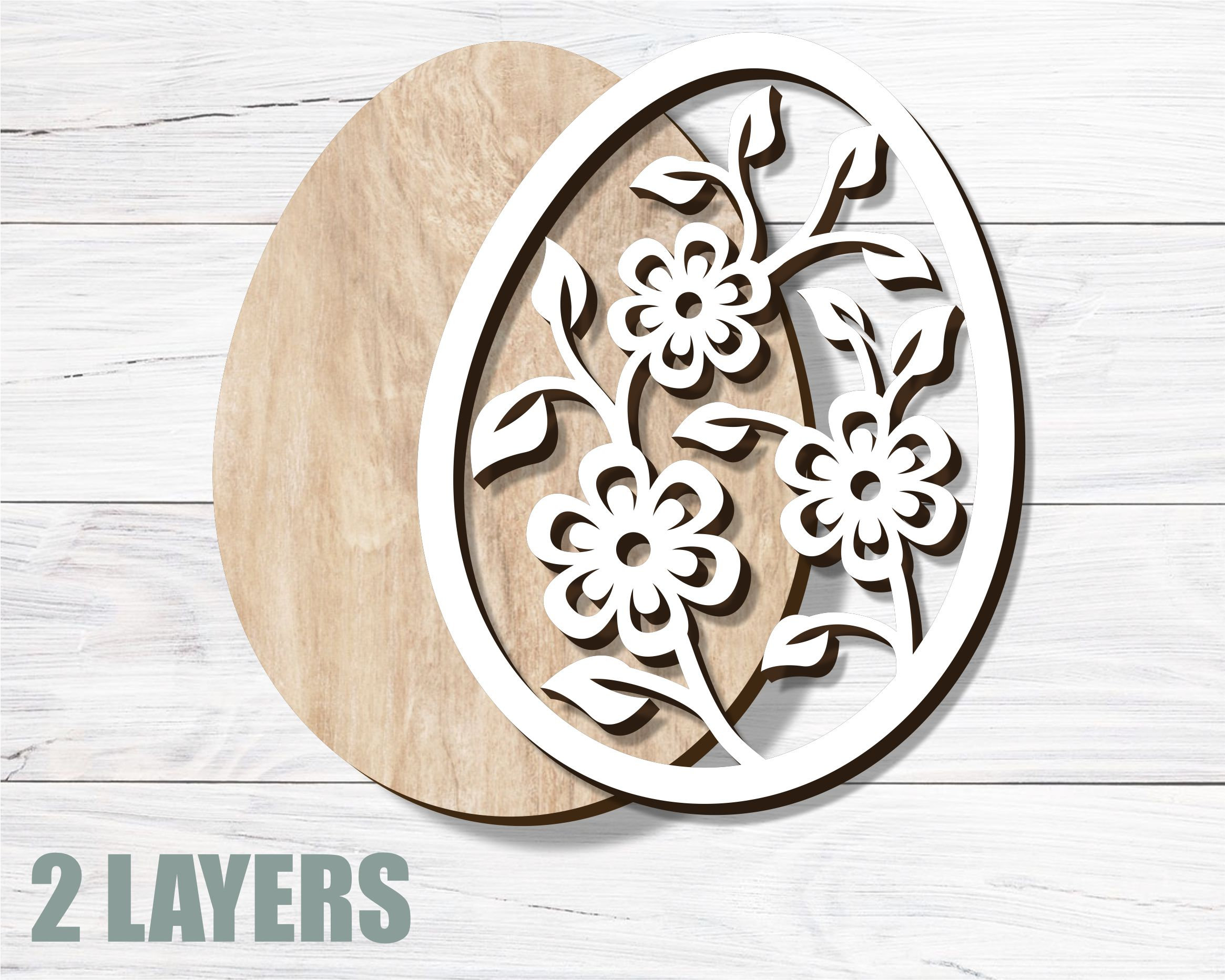 Floral Easter Egg Bundle Svg, Laser Cut File, Easter Decor Cut File ...
