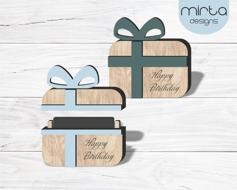 Gift Card Holder Svg Laser Cut File Gift Card Box Svg Etsy