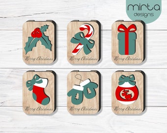 gift card holder bundle svg laser cut, christmas svg, gift card box bundle svg, custom gift card holder svg, merry christmas svg
