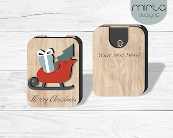 christmas gift card box svg, laser cut file, gift card holder svg, candy cane svg, merry christmas svg, geldgeschenke laser svg