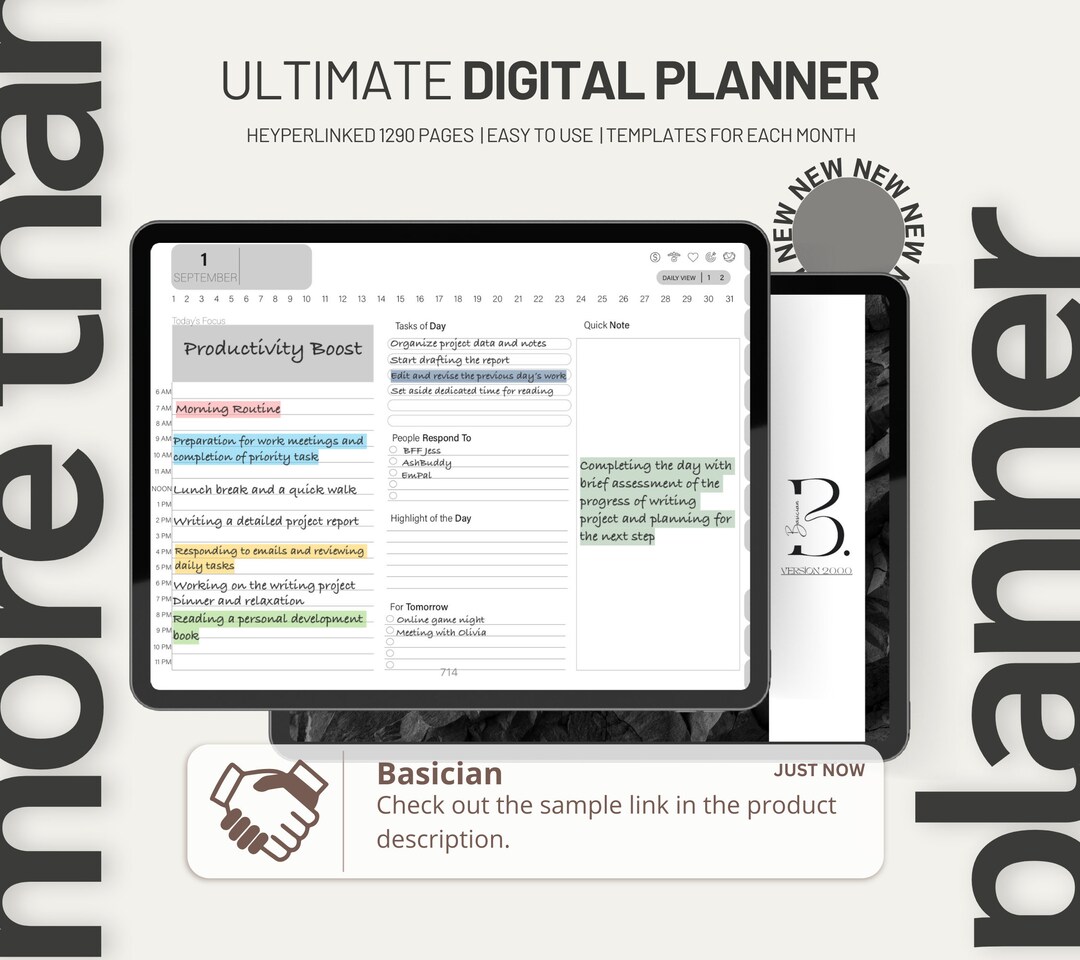 ADHD Digital Planner Undated Digital Planner iPad Planner - Etsy