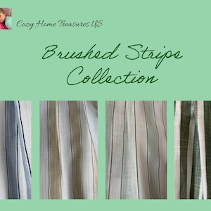 Brushed Larger Stripe Curtain Drapery Panels . Can order a variety of Fabric and Headers.  Lining also available. Sample also available