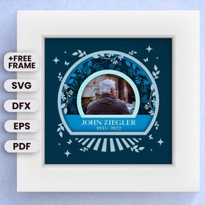 3D Memorial Shadow Box SVG, aanpasbare Memorial Gift, Memorial gedicht, bestanden voor Cricut eenvoudige instructies