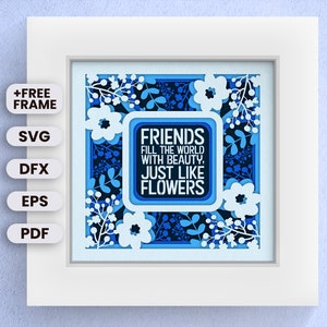 Amigos 3D SVG, arte SVG Shadowbox en capas para Cricut, para silueta