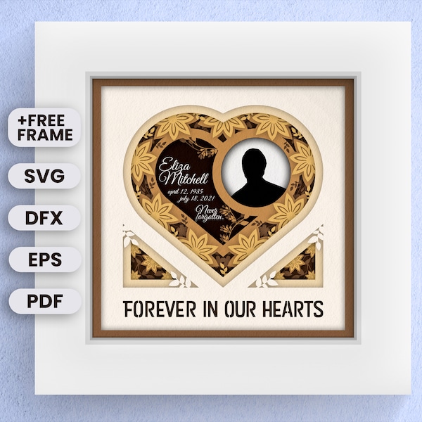 Customizable 3D Memorial Shadow Box SVG for Cricut, Custom Memorial Gift, Memorial Poem, Files For Cricut Easy Instructions