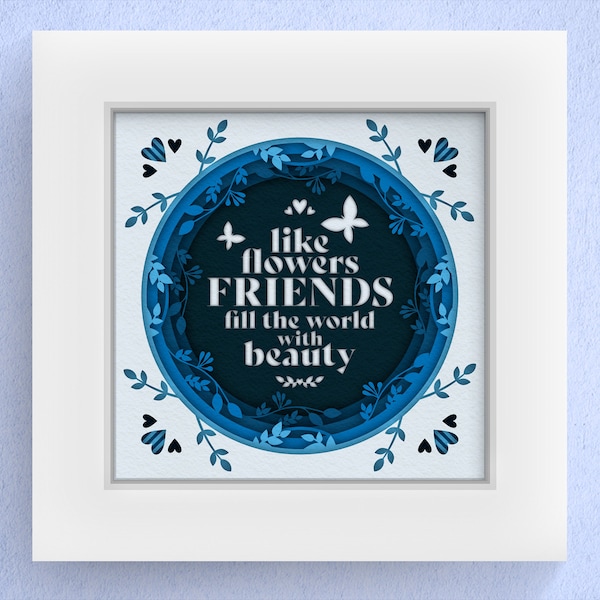 3D Friends SVG, Shadow box SVG for Cricut, Layered Flower SVG, Layered Shadow Box Art, Butterfly Svg 3D Friends SVG, Shadow box SVG for Cricut, Layered Flower SVG, Layered Shadow Box Art, Butterfly Svg
